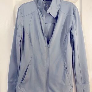 Size M Blue-gray Apana dry-fit yoga jacket. Lightweight and perfect for running!